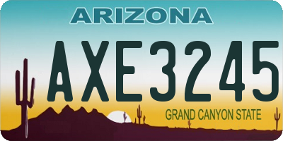 AZ license plate AXE3245