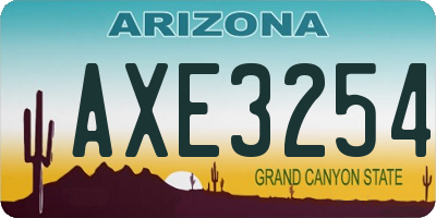 AZ license plate AXE3254