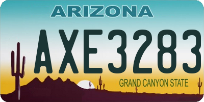 AZ license plate AXE3283