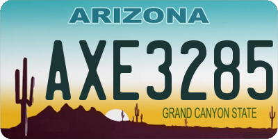 AZ license plate AXE3285