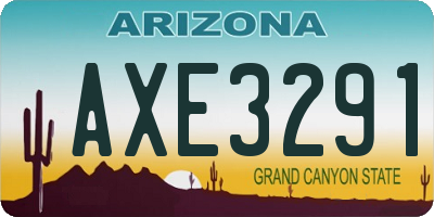 AZ license plate AXE3291
