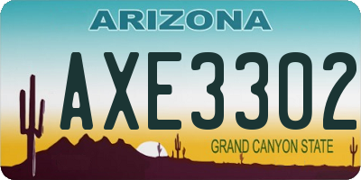 AZ license plate AXE3302