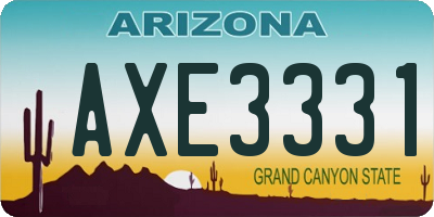 AZ license plate AXE3331
