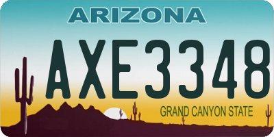 AZ license plate AXE3348
