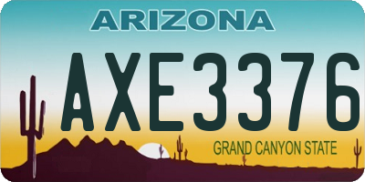AZ license plate AXE3376