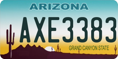 AZ license plate AXE3383