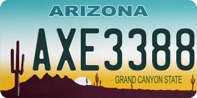 AZ license plate AXE3388