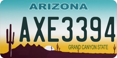 AZ license plate AXE3394