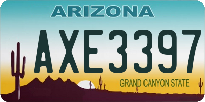 AZ license plate AXE3397