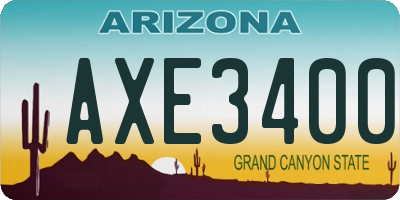 AZ license plate AXE3400