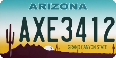AZ license plate AXE3412
