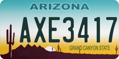 AZ license plate AXE3417