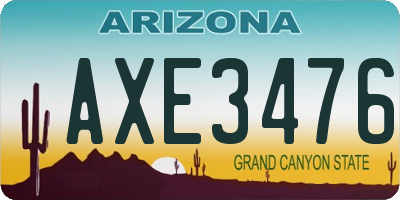 AZ license plate AXE3476