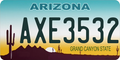 AZ license plate AXE3532