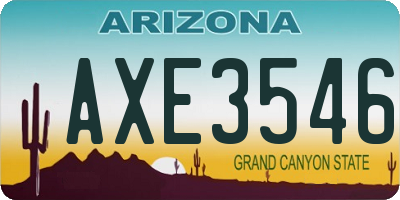 AZ license plate AXE3546