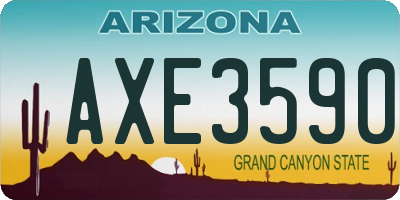AZ license plate AXE3590