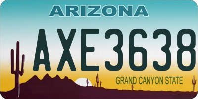 AZ license plate AXE3638