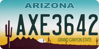 AZ license plate AXE3642