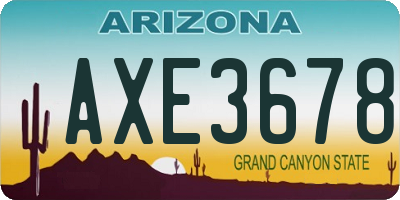 AZ license plate AXE3678