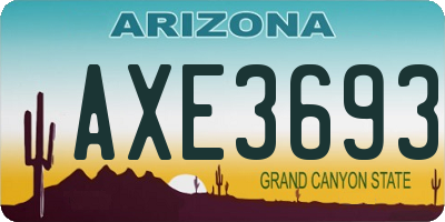 AZ license plate AXE3693