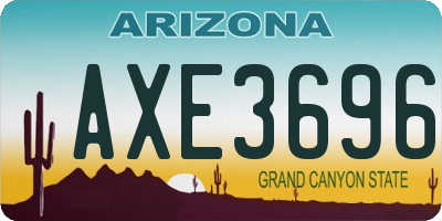 AZ license plate AXE3696