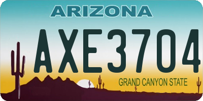 AZ license plate AXE3704