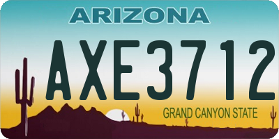 AZ license plate AXE3712