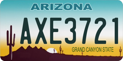 AZ license plate AXE3721