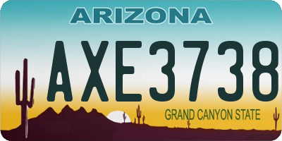 AZ license plate AXE3738