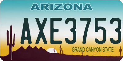 AZ license plate AXE3753