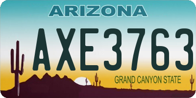 AZ license plate AXE3763