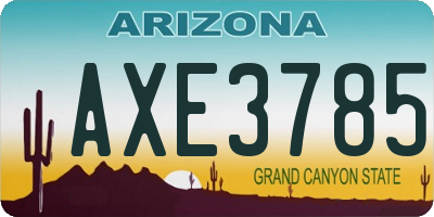 AZ license plate AXE3785