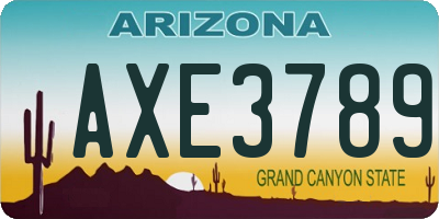 AZ license plate AXE3789