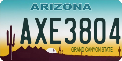 AZ license plate AXE3804
