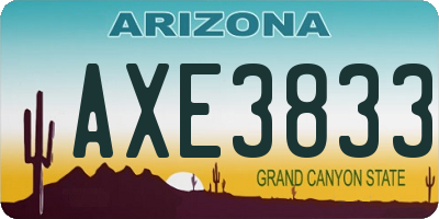 AZ license plate AXE3833