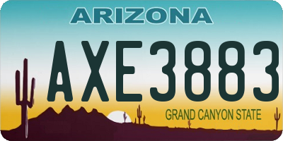 AZ license plate AXE3883