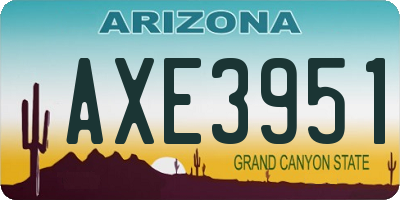 AZ license plate AXE3951