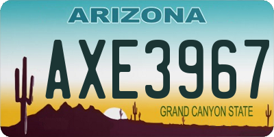AZ license plate AXE3967
