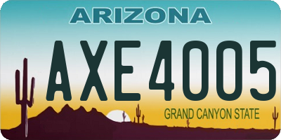 AZ license plate AXE4005