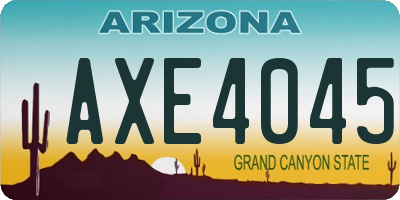 AZ license plate AXE4045