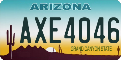 AZ license plate AXE4046