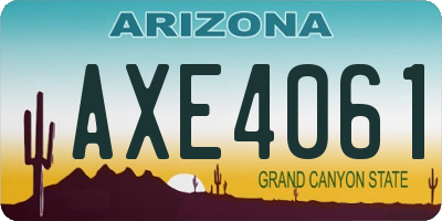 AZ license plate AXE4061