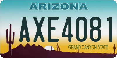 AZ license plate AXE4081