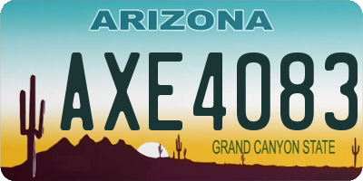 AZ license plate AXE4083
