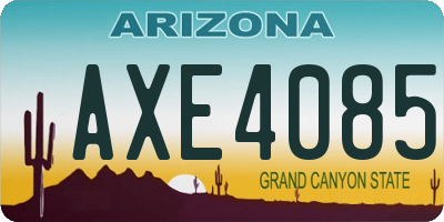 AZ license plate AXE4085