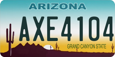 AZ license plate AXE4104