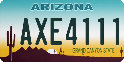 AZ license plate AXE4111