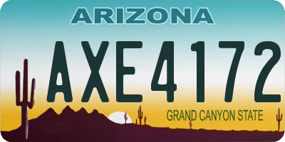 AZ license plate AXE4172
