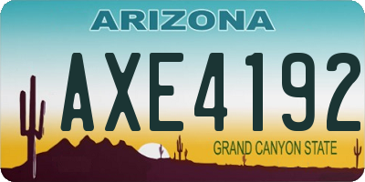 AZ license plate AXE4192