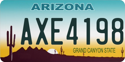 AZ license plate AXE4198